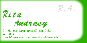 rita andrasy business card